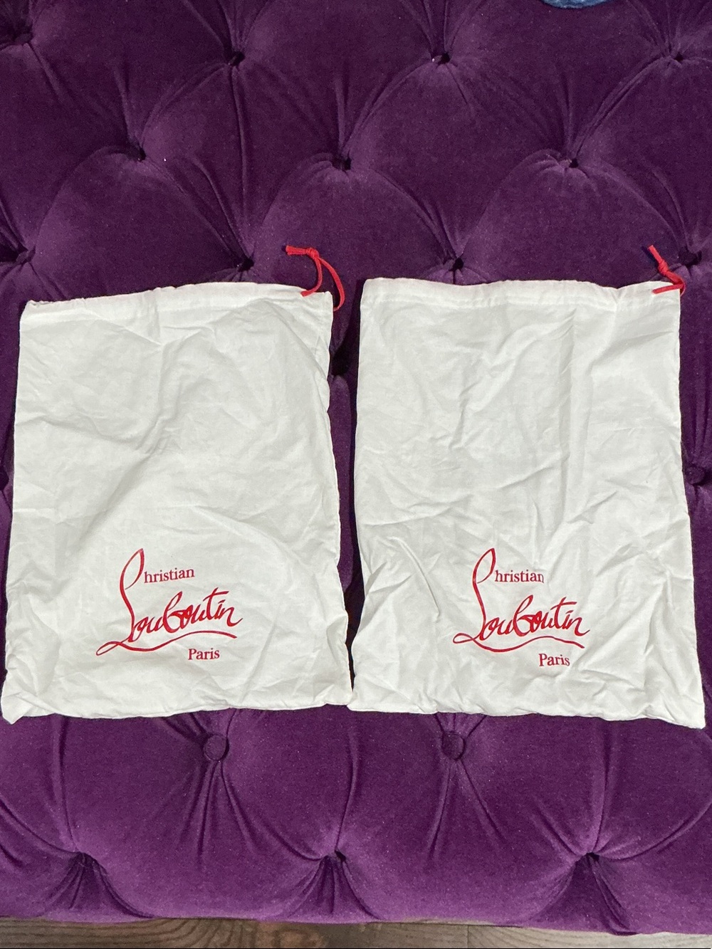 Authentic Christian Louboutin Dust bags with Red Logo for sandals